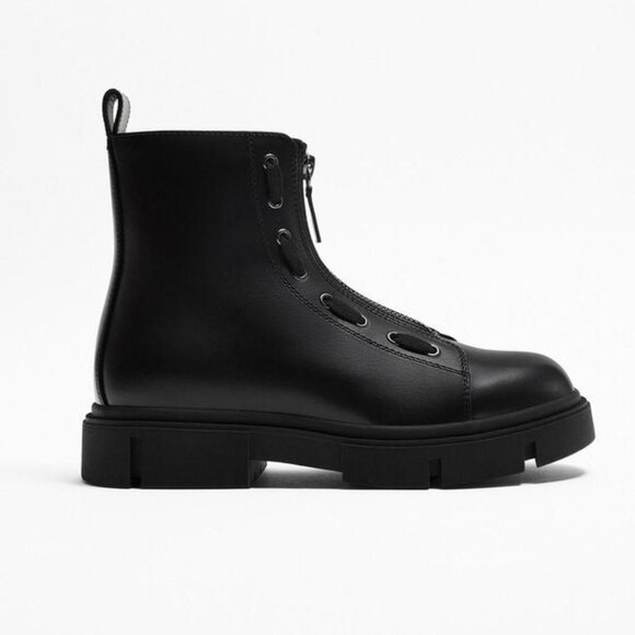 Zara Front Zip Chunky Ankle Boots main image 5